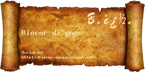 Bierer Ágnes névjegykártya