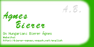 agnes bierer business card